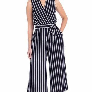 SANDRA DARREN NAVY WHITE STRIPED JUMPSUIT! NWT!!
